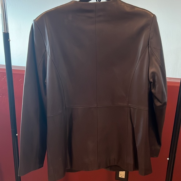 Brown Leather jacket by Pamela McCoy Collections. Women’s sz M. - Picture 16 of 16